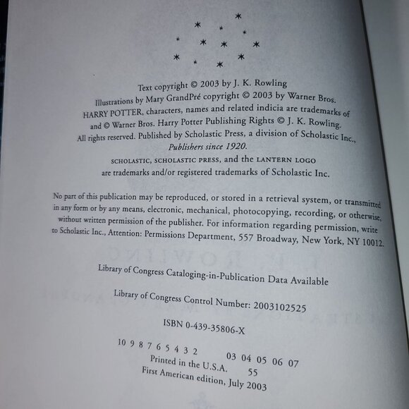 Harry Potter and the Order of the Phoenix Hardcover First American Edition - Picture 12 of 12